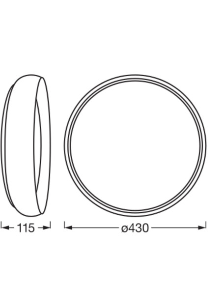 PLAFON LED ORBIS LIVIA 430MM 24W 3000K ciepła biała CLICK DIM GRAY AND WOOD DECOR 