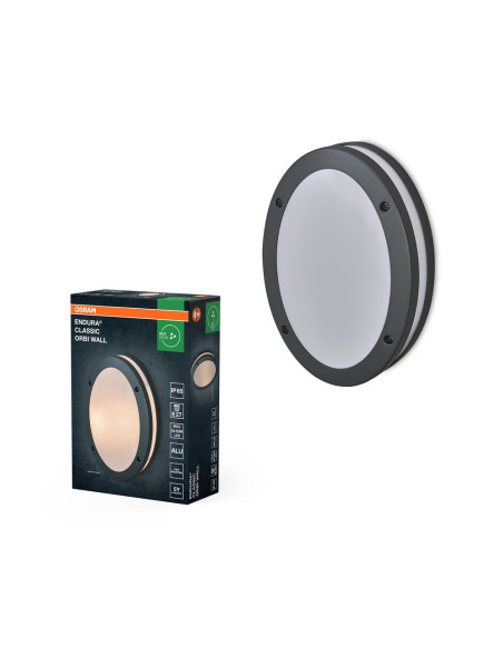 KINKIET ZEWNĘTRZNY ENDURA CLASSIC IP65 ORBI E27 WALL DARK GRAY