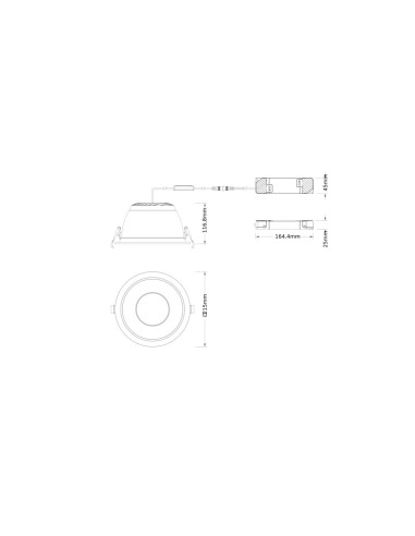DL COMFORT DALI DA200 30W/25W/20W UGR19 3000K/4000K 120LM/W WT IP44 RA90 