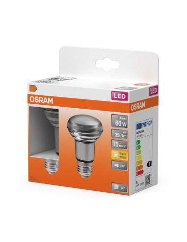  ŻARÓWKA LED  2-PAK LED S R63 60 4,3W 2700K ciepła biała 36ST 230V GL E27 FS2 