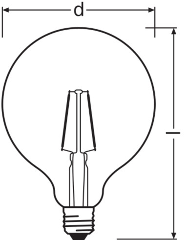 ŻARÓWKA LED STAR RF CL G125 25 2.5W 2700K ciepła biała FIL E27 250LM 