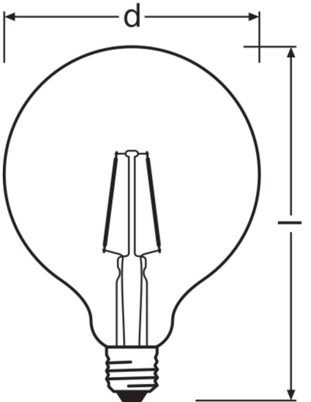 ŻARÓWKA LED STAR RF CL G125 25 2.5W 2700K ciepła biała FIL E27 250LM 