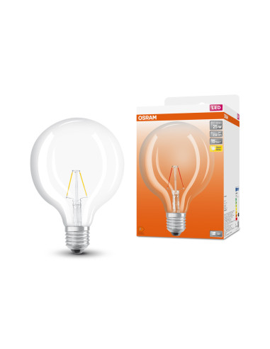 ŻARÓWKA LED STAR RF CL G125 25 2.5W 2700K ciepła biała FIL E27 250LM 