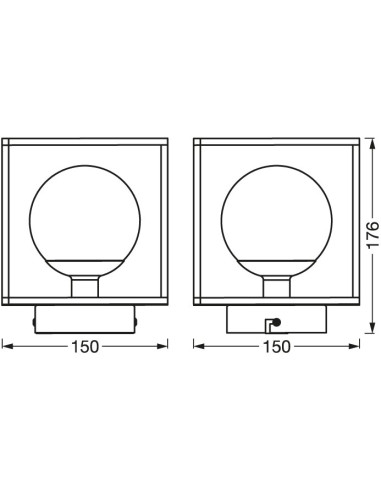 OPRAWA DECOR SQUARE 150X150MM G9 IP44 METAL SZKŁO CZARNA 