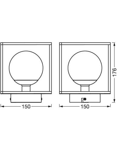 OPRAWA DECOR SQUARE 150X150MM G9 IP44 METAL SZKŁO CZARNA 