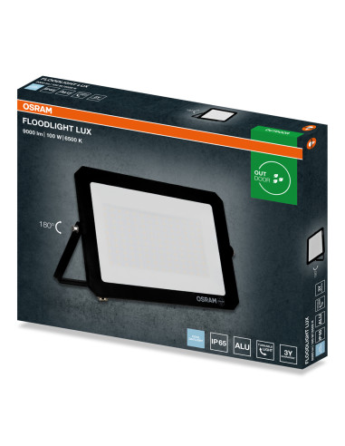 NAŚWIETLACZ FLOOD LED LUX 100W 6500K 9000LM BK IP65 3Y 