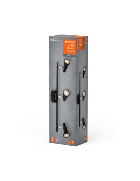 OPRAWA SUFITOWA PUNKTOWA LED SPOT GU10 3X3,4W 2700K ciepła biała DIM 690LM 230V CZARNA 