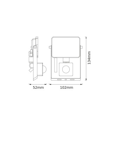 NAŚWIETLACZ FLOOD LED LUX SENSOR 10W 6500K 900LM BK IP65 3Y 