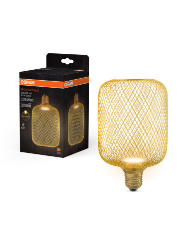 ŻARÓWKA LED 1906 VINTAGE DECOR FLAT SQUARE100 METAL GOLD 3.5W 2700K ciepła biała E27 
