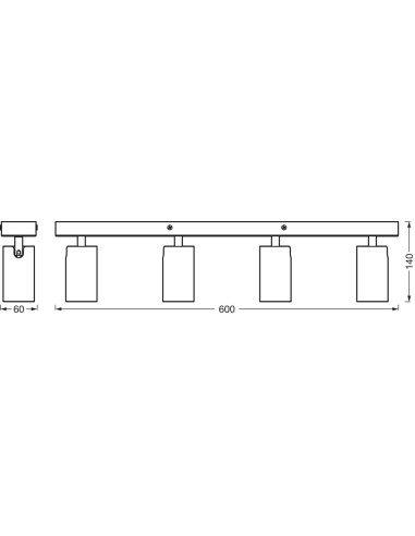 OPRAWA SUFITOWA LED SPOT OCTAGON DIM 4X3.4W 2700K ciepła biała GU10 BK 