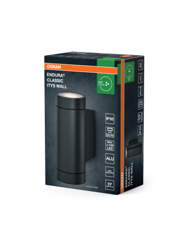 KINKIET ZEWNĘTRZNY ENDURA CLASSIC IP65 ITYS GU10 WALL DARK GRAY