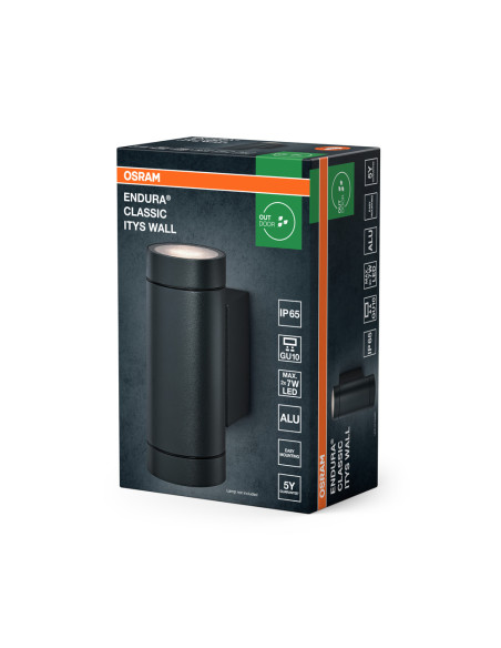 KINKIET ZEWNĘTRZNY ENDURA CLASSIC IP65 ITYS GU10 WALL DARK GRAY