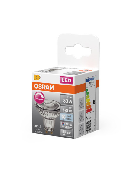 ŻARÓWKA LED SUPERSTAR PAR16 80 36° DIM 6,1W 4000K neutralna biała CRI90 GU10 575LM 