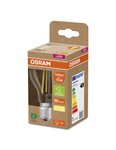 ŻARÓWKA LED ENERGY CLASS CLA75 5W 3000K ciepła biała E27 1055LM FIL EE  KLASA A  