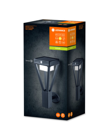 KINKIET ZEWNĘTRZNY SOLAR ENDURA STYLE BOUQUET WALL SENSOR 6W 550LM BLACK 