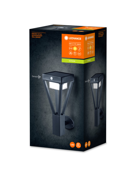 KINKIET ZEWNĘTRZNY SOLAR ENDURA STYLE BOUQUET WALL SENSOR 6W 550LM BLACK 