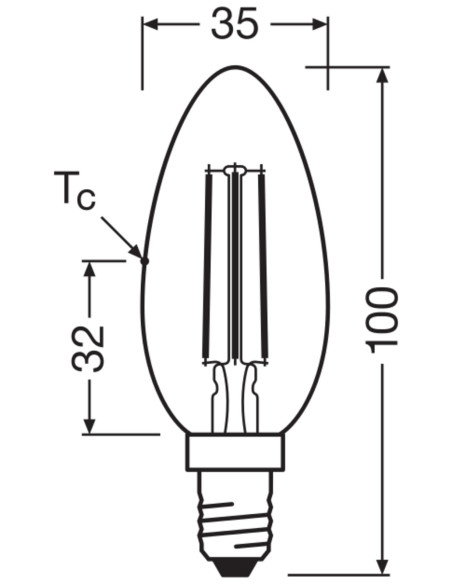 ŻARÓWKA LED ENERGY CLASS CLB40 2,2W 2700K ciepła biała E14 470LM FIL EE  KLASA A 