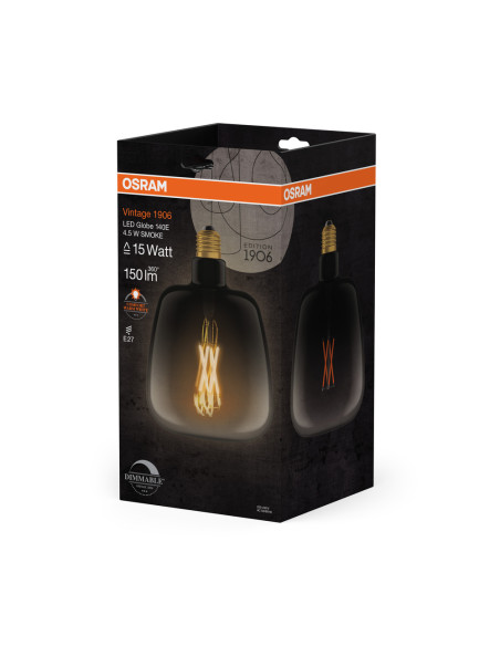 ŻARÓWKA LED 1906 VINTAGE LED GLOB140 SMOKE15 DIM 4,5W/816 E27 150LM 