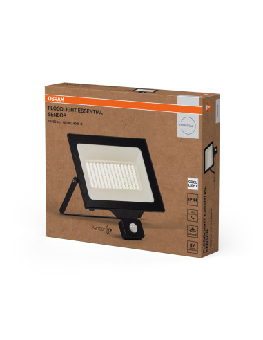 NAŚWIETLACZ FLOOD ESSENTIAL SENSOR 100W 4000K neutralna biała 10000LM BK IP44 