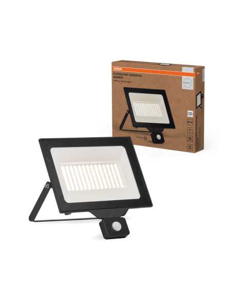 NAŚWIETLACZ FLOOD ESSENTIAL SENSOR 100W 4000K neutralna biała 10000LM BK IP44 