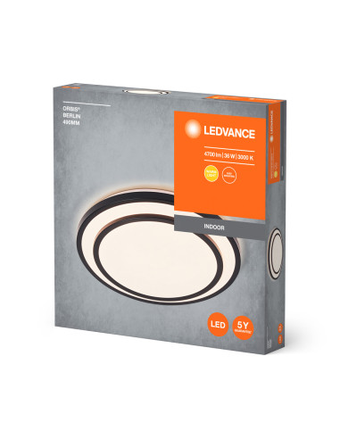 PLAFON LED ORBIS BERLIN 490 36W 3000K ciepła biała BK 