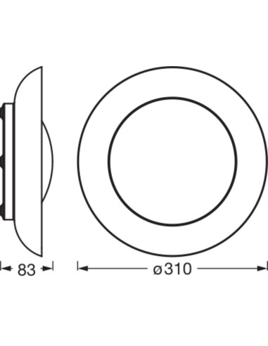 PLAFON LED ORBIS PLATE 310MM 19W 3000K ciepła biała CLICK DIM BLACK AND ORANGE 