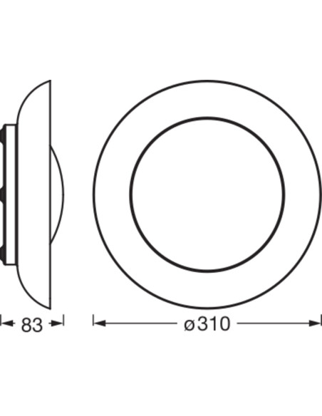 PLAFON LED ORBIS PLATE 310MM 19W 3000K ciepła biała CLICK DIM BLACK AND ORANGE 