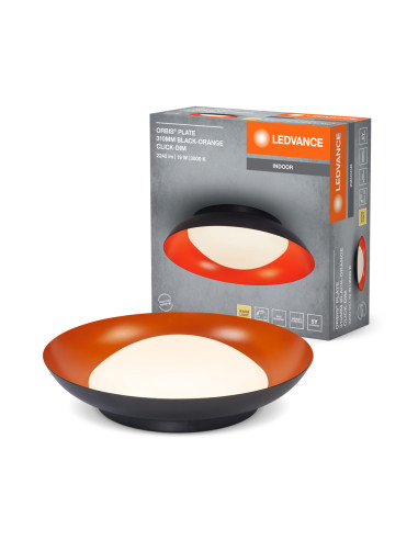PLAFON LED ORBIS PLATE 310MM 19W 3000K ciepła biała CLICK DIM BLACK AND ORANGE 