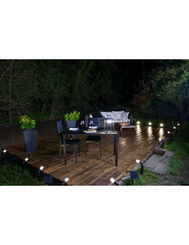OPRAWA SMART OUTDOOR BT SOLAR BOLLARD SPOT PANEL RGBW 