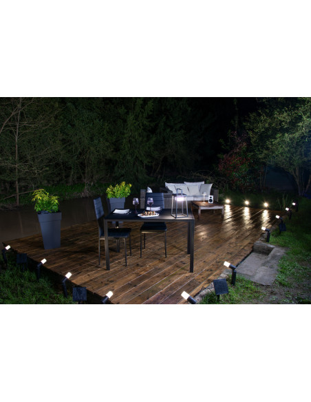 OPRAWA SMART OUTDOOR BT SOLAR BOLLARD SPOT PANEL RGBW 