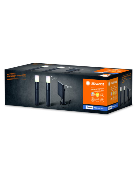 OPRAWA SMART OUTDOOR BT SOLAR BOLLARD SPOT PANEL RGBW 