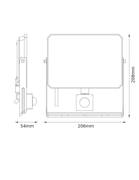 NAŚWIETLACZ FLOOD LED LUX SENSOR 50W 6500K 4500LM BK IP65 3Y 