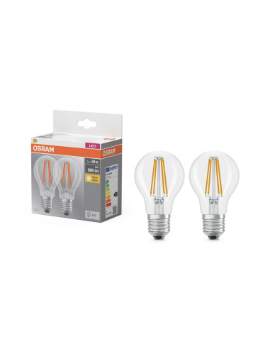 ŻARÓWKA LED 2-PAK LED BASE CLA60 6,5W 2700K ciepła biała E27 FIL FS2 