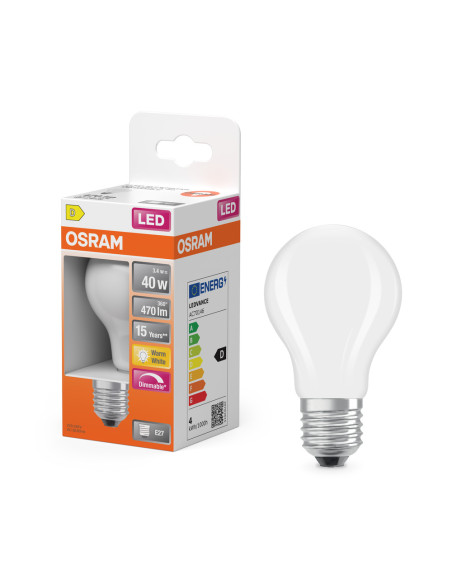 ŻARÓWKA LED SUPERSTAR RF CLA40 DIM 3,4W 2700K ciepła biała 470LM GL FR E27 