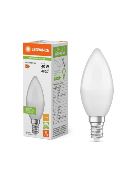 ŻARÓWKA LED P CLB40 4,9W 2700K ciepła biała E14 FR 470LM PLASTIC 