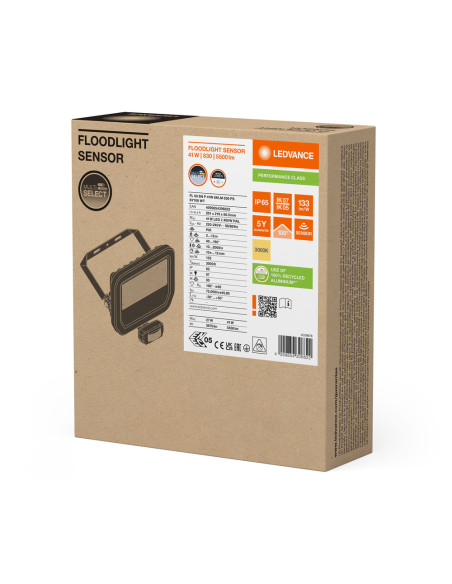 NAŚWIETLACZ FLOOD LED SENSOR 50 P 41W/27W 5500LM/3670LM PS 3000K SY100 WT IP65 GEN4 