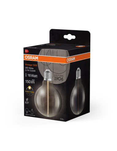 ŻARÓWKA LED 1906 VINTAGE LED MAGNETIC GLOBE95 CLEAR16 FIL 2.2W 2700K 150LM E27 