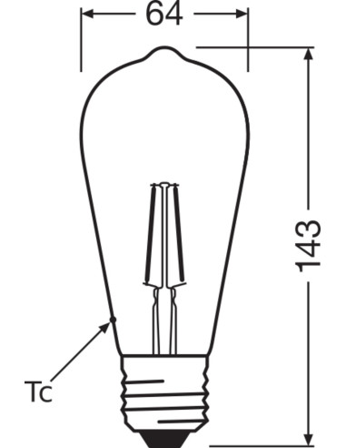 ŻARÓWKA LED 1906 VINTAGE LED EDISON GOLD55 DIM 6,5W 2400K E27 725LM 