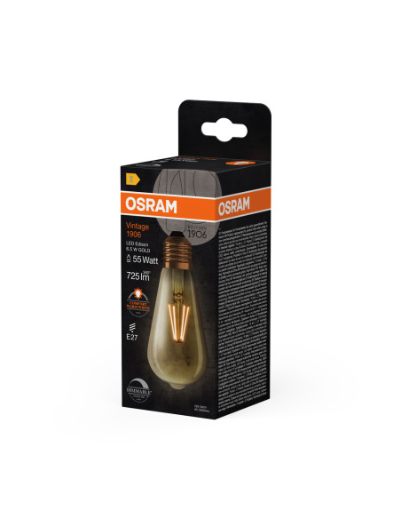 ŻARÓWKA LED 1906 VINTAGE LED EDISON GOLD55 DIM 6,5W 2400K E27 725LM 