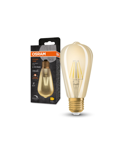 ŻARÓWKA LED 1906 VINTAGE LED EDISON GOLD55 DIM 6,5W 2400K E27 725LM 