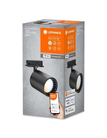 OPRAWA SZYNOWA SMART WIFI TRACKLIGHT SPOT OSAKA 8W TW 3000K..6500K BK 