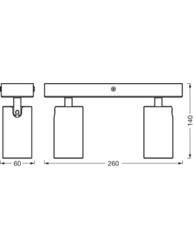 OPRAWA SUFITOWA LED SPOT OCTAGON DIM 2X3.4W 2700K ciepła biała GU10 BK 