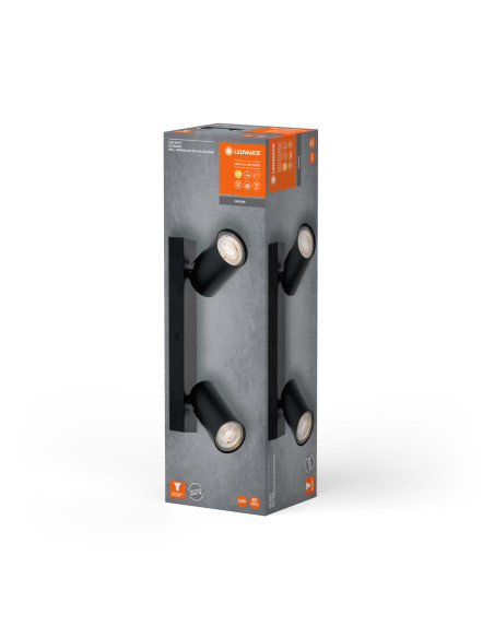 OPRAWA SUFITOWA LED SPOT OCTAGON DIM 2X3.4W 2700K ciepła biała GU10 BK 