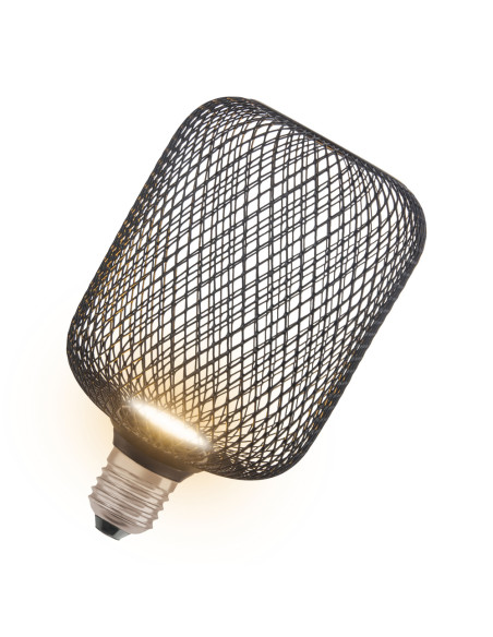 ŻARÓWKA LED 1906 VINTAGE DECOR FLAT SQUARE100 METAL BLACK 3.5W 2700K ciepa biala E27 