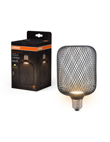 ŻARÓWKA LED 1906 VINTAGE DECOR FLAT SQUARE100 METAL BLACK 3.5W 2700K ciepa biala E27 