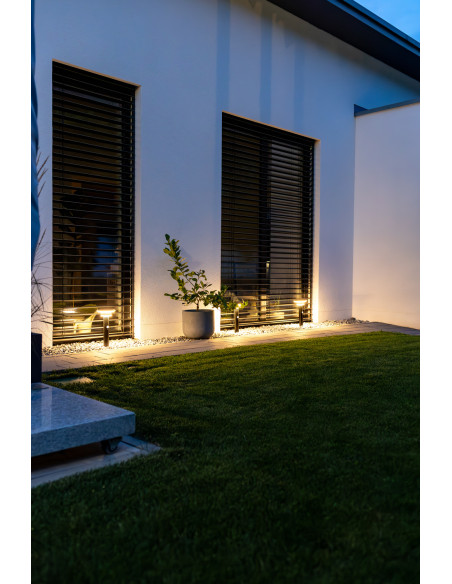 SŁUPEK OGRODOWY SOLAR ENDURA STYLE 2CIRCLE 40CM SENSOR 6W 3000K 400LM BK