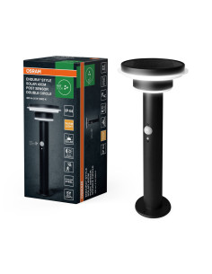 SŁUPEK OGRODOWY SOLAR ENDURA STYLE 2CIRCLE 40CM SENSOR 6W 3000K 400LM BK