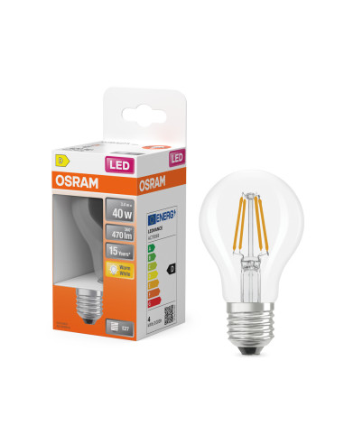 ŻARÓWKA LED STAR RF CLA40 3,4W 2700K ciepła biała 470LM FIL E27  