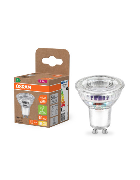 ŻARÓWKA LED REFLEKTOR GU10 2,5W odpowiednik 50W 100° 2700K ciepła biała 450LM EE KLASA A 