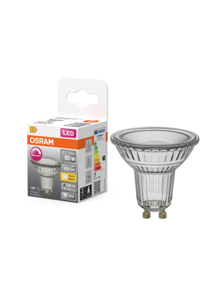 ŻARÓWKA LED SUPERSTAR PAR16 80 120° DIM 6,9W 2700K ciepła biała CRI90 GU10 650LM GLASS 